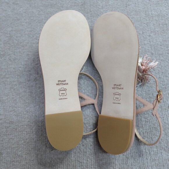 Stuart Weizman Womens Sandals 7.5 Pink Suede Jabow Strappy NEW - Picture 6 of 8